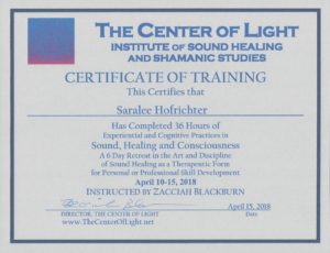 Sound Healing Certificate