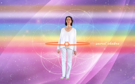 Photo of Saralee Hofrichter with Sacral Chakra highlighted