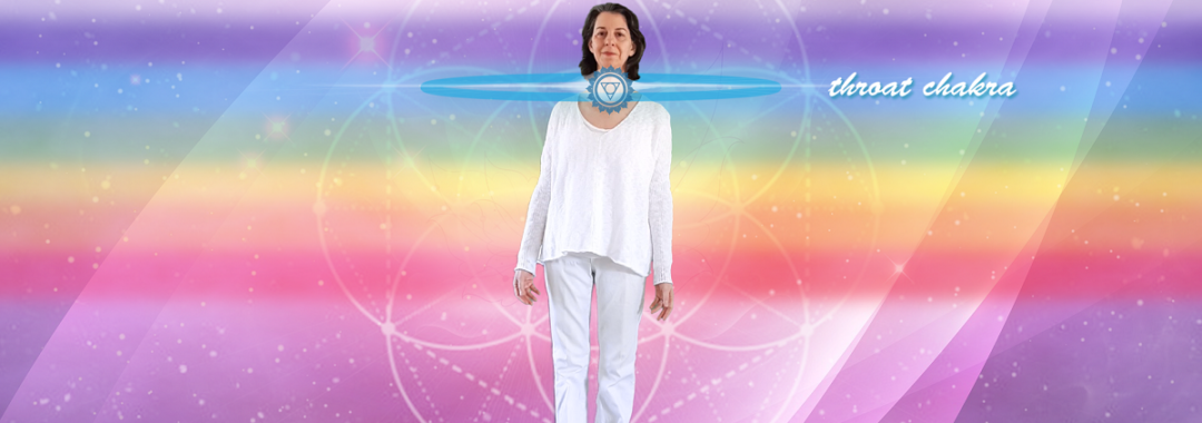Image of Saralee Hofrichter with Throat Chakra highlighted