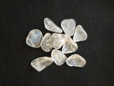 Image of several clear quartz crystals