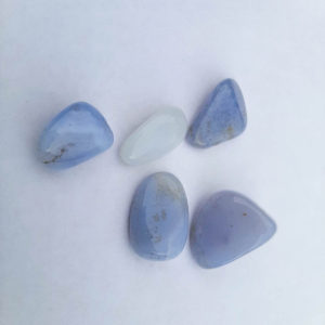 Image of five Blue Lace Agate Crystals