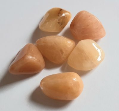 Image of six Yellow Quartz crystals