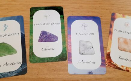 Photo of 4 Life Cycle cards from Crystal Nature Tarot Deck.