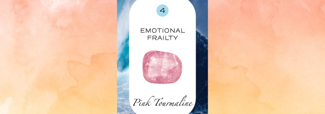 Crystal NatureTarot Card 4 of Water, Emotional Frailty - Pink Tourmaline