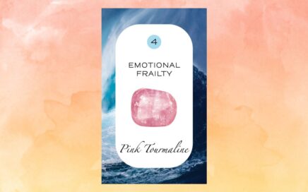 Crystal NatureTarot Card 4 of Water, Emotional Frailty - Pink Tourmaline