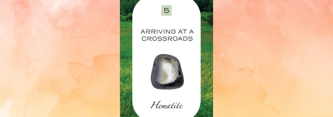 Crystal Nature Tarot Card for October 2024, 5 Earth - Hematite