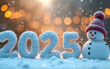 Photo of 2025 with a snowman