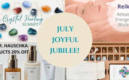 Image of Crystal Healing Summit banner, Reiki, Dr. Hauschka and Crystal Nature Tarot Kit